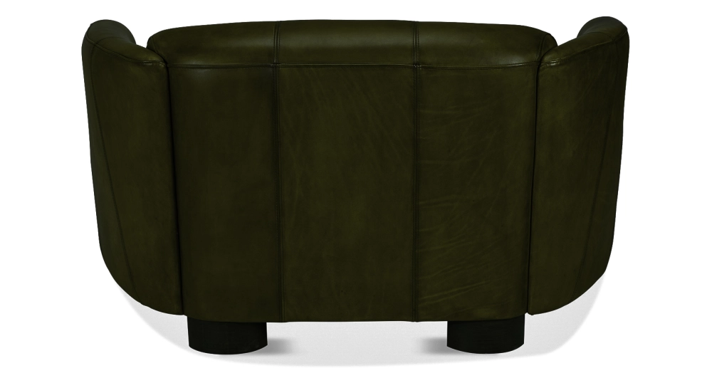Canapé club cuir 2 places vert olive
