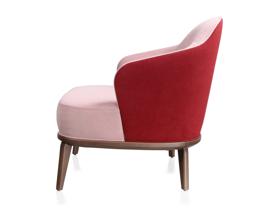 Fauteuil design tissu vieux rose et bordeaux 210x90 cm