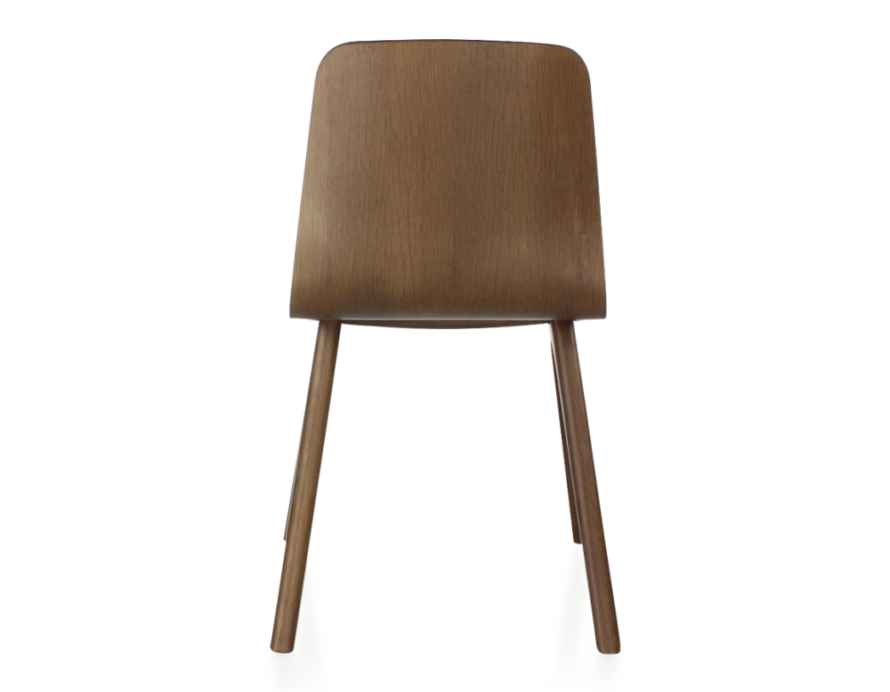 Oak designer chair dark brown wood stain