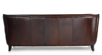 3 seater leather club sofa dark brown
