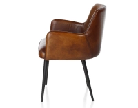 Vintage armchair with leather armrests vintage brown