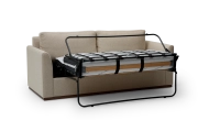 Canapé convertible 3 places tissus chiné beige