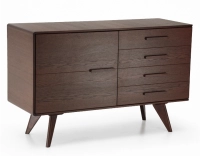 Buffet 2 portes en chêne bois teinte marron foncé