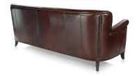 3 seater leather club sofa dark brown