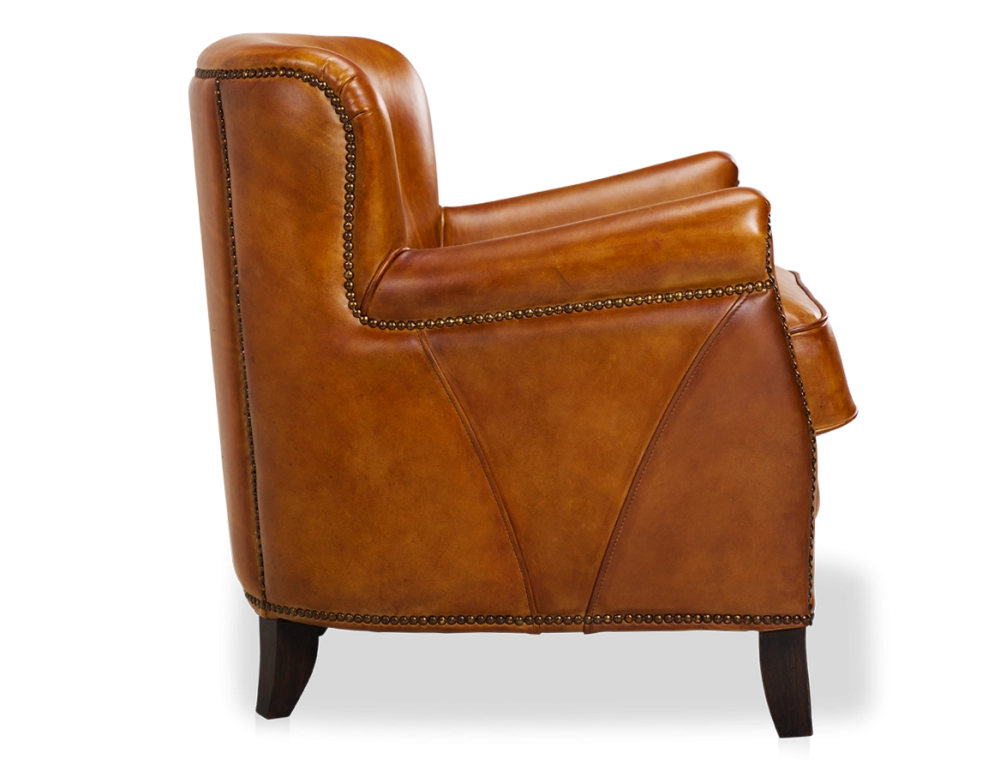 Leather club armchair cognac