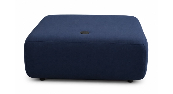 Pouf en tissu bleu nuit