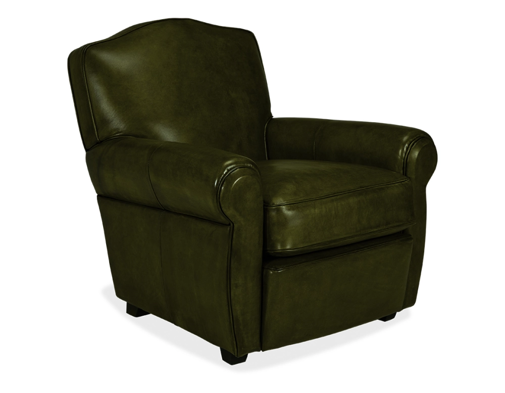 Fauteuil club cuir vert olive