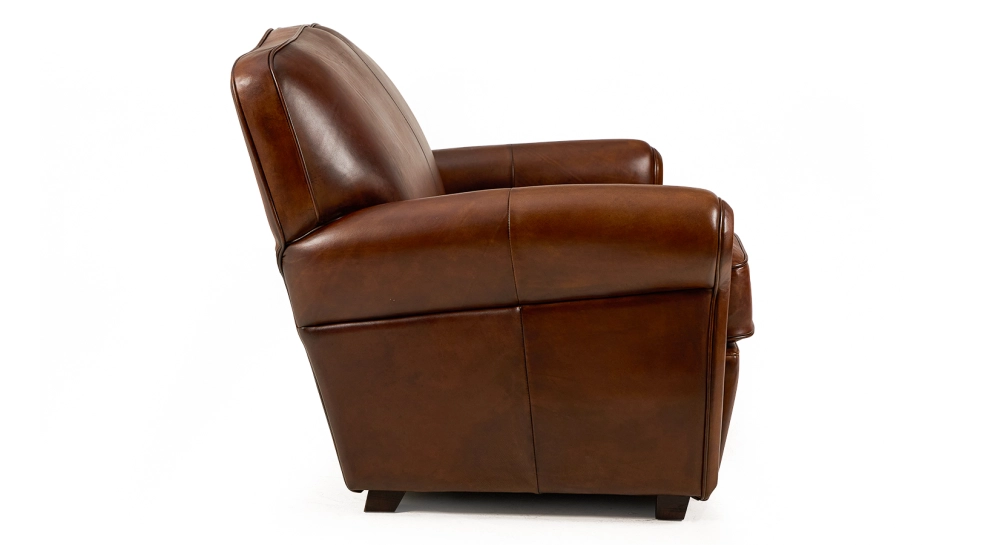 Canapé club cuir 2 places marron vintage