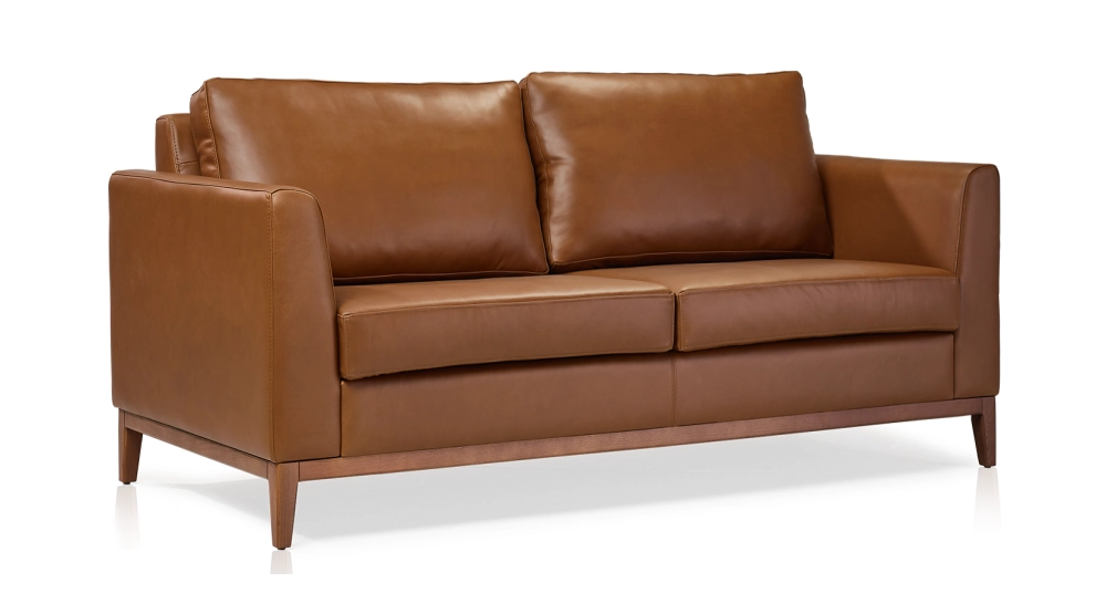 2.5 seater designer sofa hazelnut leather
