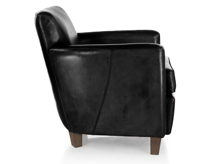 Fauteuil club cuir noir