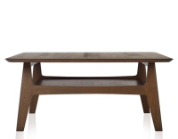 Mesa de centro cuadrada de roble teinte marron foncé 100x100 cm 100x100 cm
