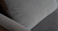 Canapé d'angle 5 places tissu gris clair (2G - A - 2D)