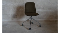 Silla de oficina con ruedas asiento de tejido de lana hervida color topo