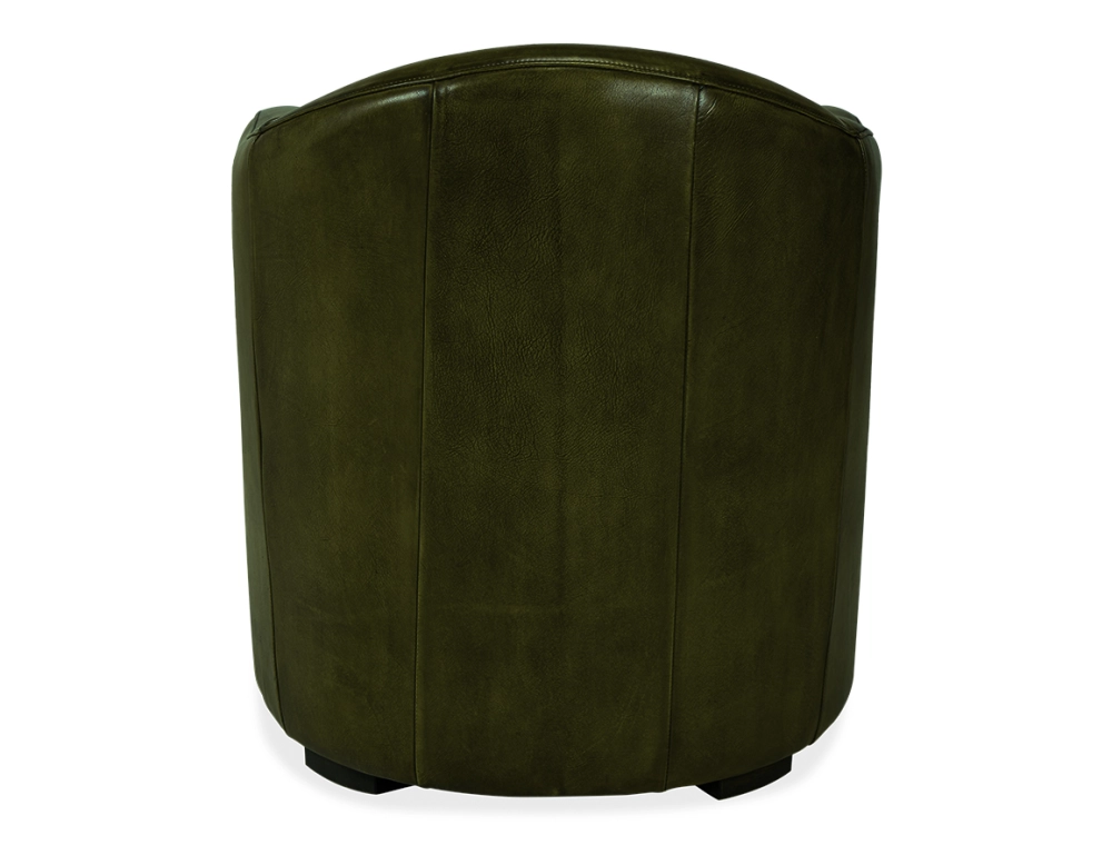 Fauteuil club cuir vert olive