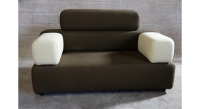 Canapé design tissu en laine bouillie marron