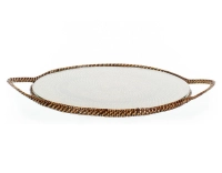 Plateau a fromage rond en fleur de rotin