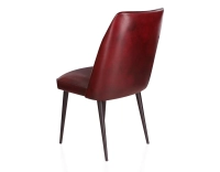 Chaise vintage cuir rouge carmin