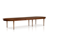 Table extensible Louis XVI allongée pour 14 à 20 personnes bois teinte ancienne avec 4 allonges 310x120 cm