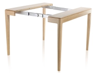 Console extensible en chêne avec 2 allonges teinte naturelle 100x50 cm