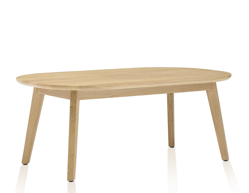 Table basse ovale en chêne teinte naturelle 100x60 cm