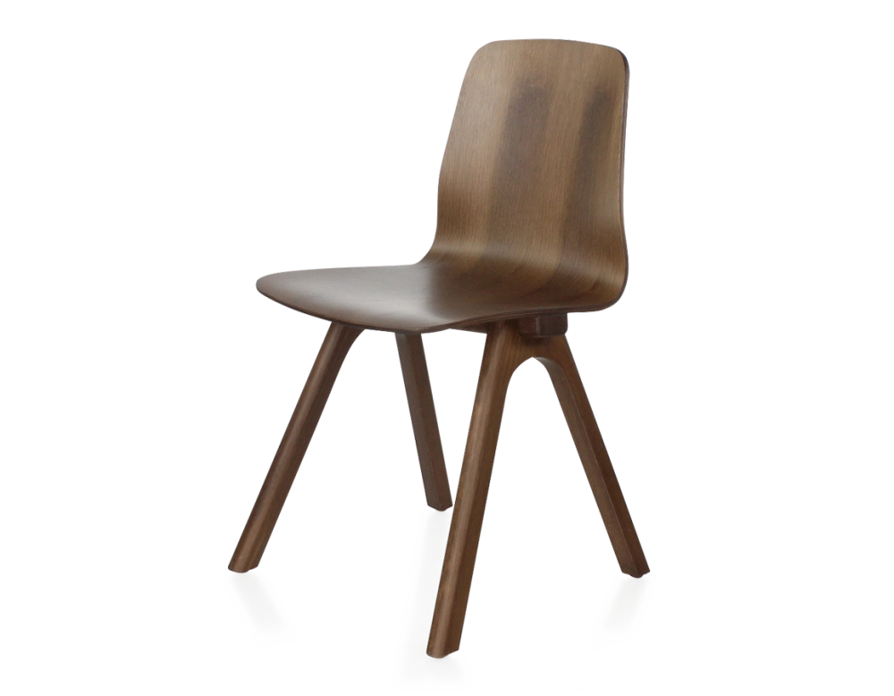 Oak designer chair dark brown wood stain