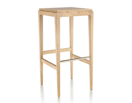 Tabouret de bar design H80 cm bois teinte naturelle assise bois