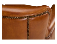 Leather club armchair light brown