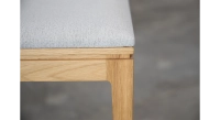 Taburete de bar de diseño H80 cm madera tinte natural asiento tejido beige natural