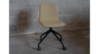 Chaise de bureau à roulettes assise tissu kaki clair