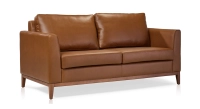 Canapé design 2,5 places cuir noisette