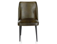 Chaise vintage cuir vert olive