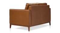 Canapé design 2 places cuir noisette