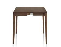 Extendable oak console table with 2 extension leaves dark brown tint 120x50 cm