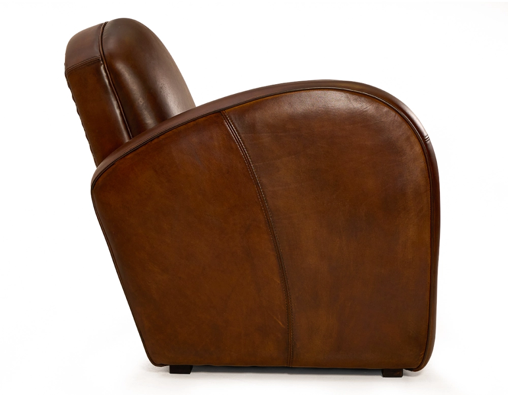 Sillón club de piel marrón vintage