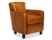Leather club armchair cognac