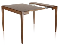 Console extensible en chêne avec 2 allonges teinte marron foncé 100x50 cm