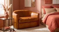 2 seater leather club sofa cognac