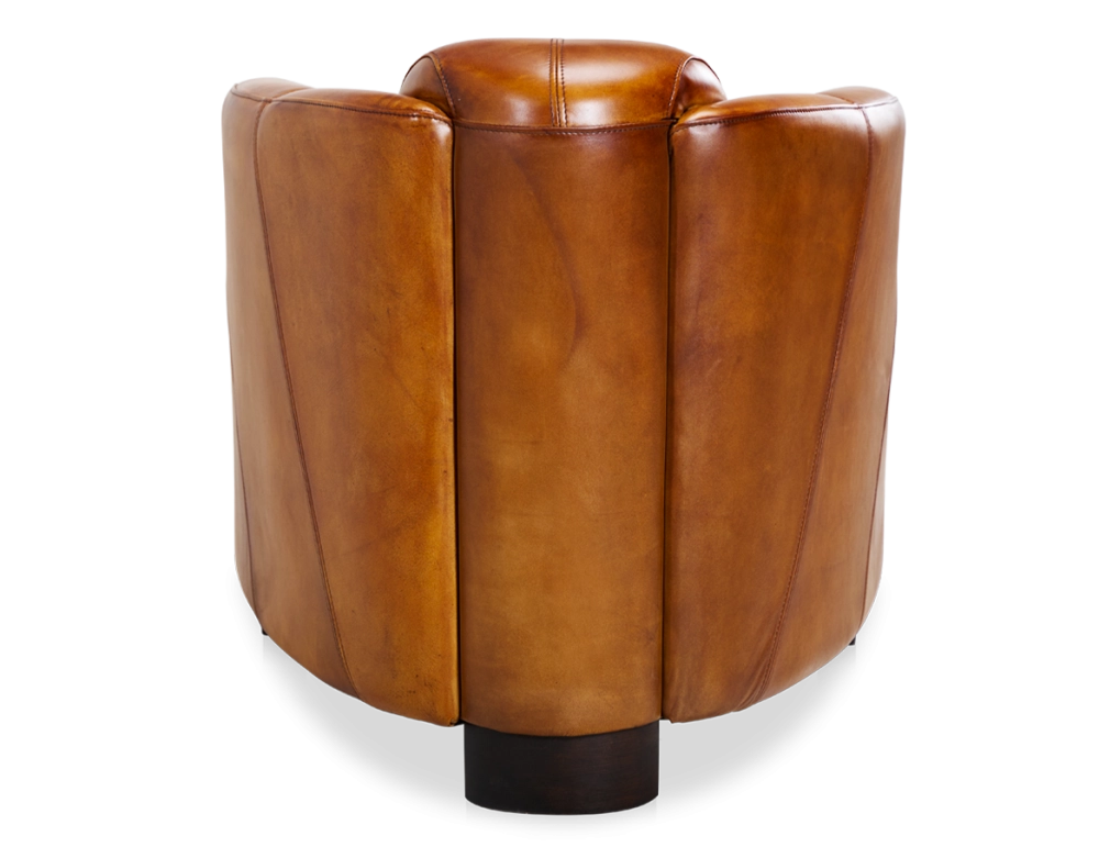 Fauteuil club cuir cognac