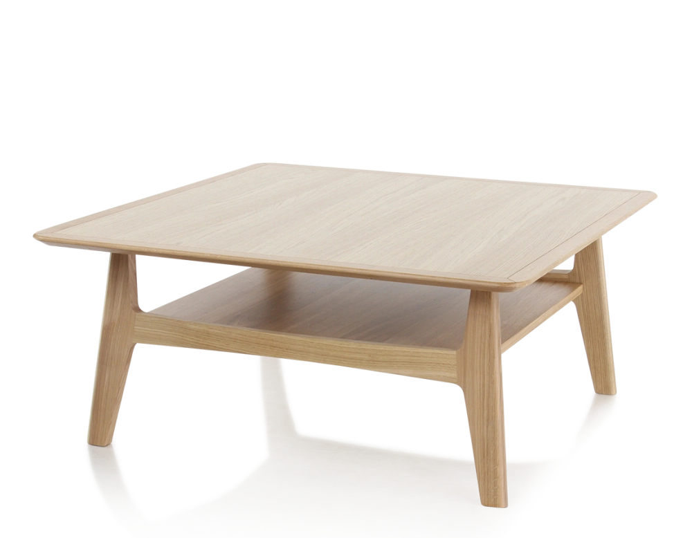 Mesa de centro cuadrada de roble teinte naturelle 100x100 cm 100x100 cm