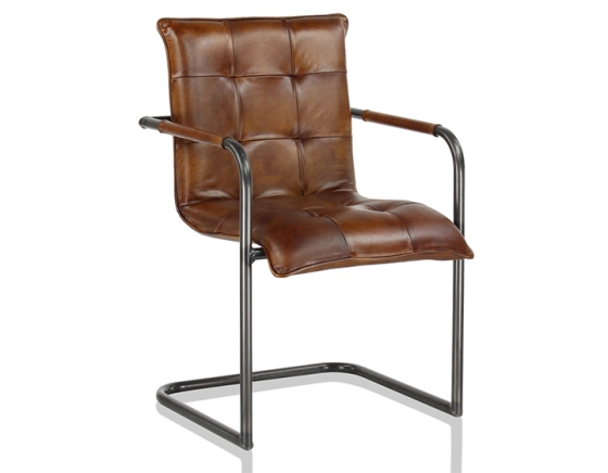 Fauteuil de bureau cuir marron vintage