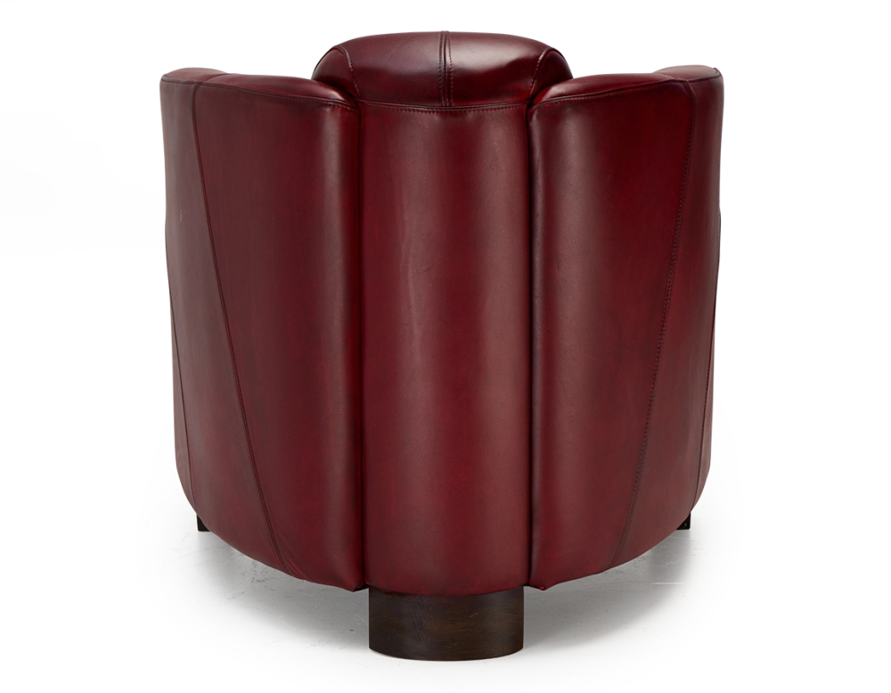 Fauteuil club cuir rouge carmin