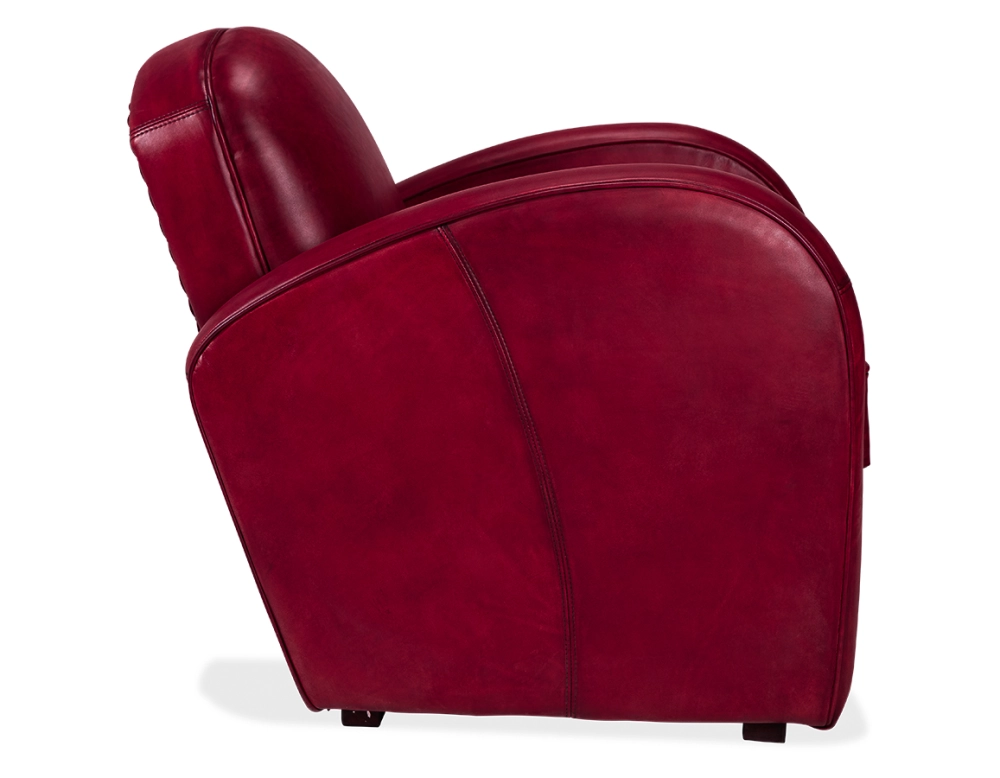 Leather club armchair burgundy
