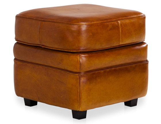 Pouf cuir cognac