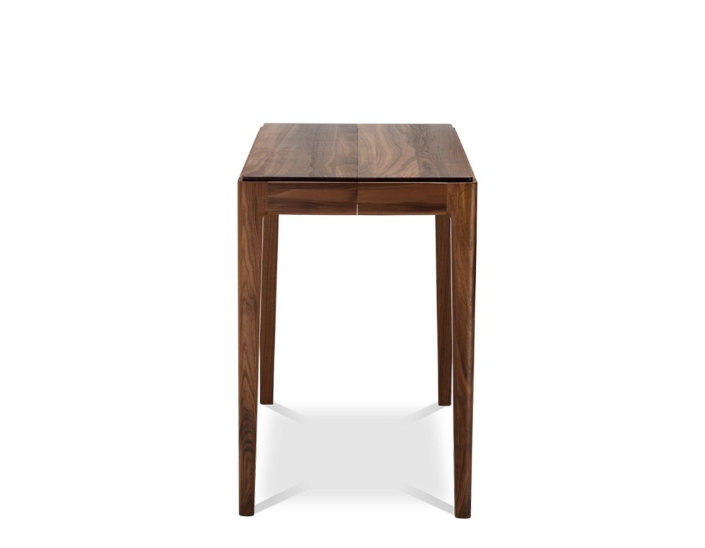 Console extensible en noyer avec 2 allonges teinte naturelle 100x50 cm