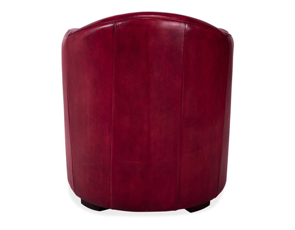 Sillón club de piel rojo carmín
