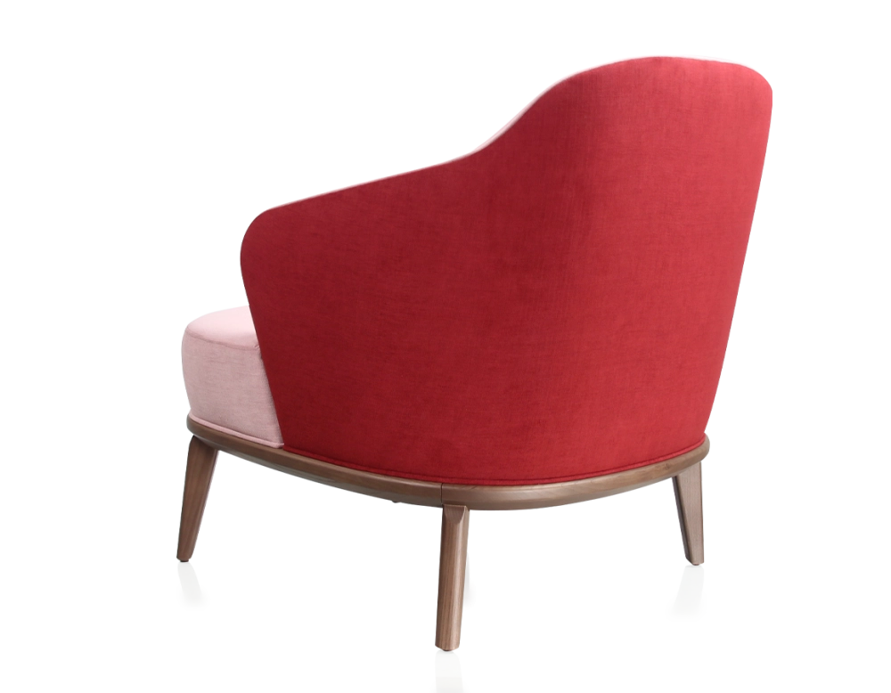 Fauteuil design tissu vieux rose et bordeaux 210x90 cm