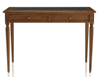 Bureau ancien style Louis XVI plateau cuir vert L110 cm