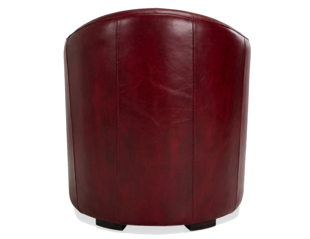 Fauteuil club cuir rouge carmin