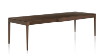 Mesa extensible de roble de 8 a 12 comensales con tablero y extensiones de madera en tono marrón oscuro 160x100 cm