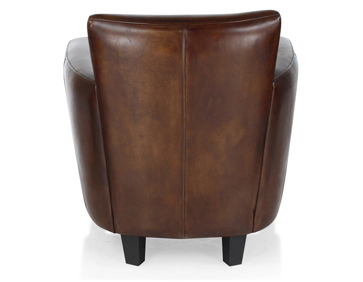 Fauteuil club cuir marron soutenu